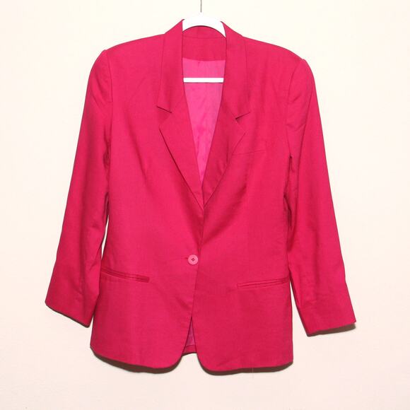 Vintage Talbots Linen Pleated Midi/Maxi Skirt Blazer Set Size 10 Pink - Picture 2 of 10